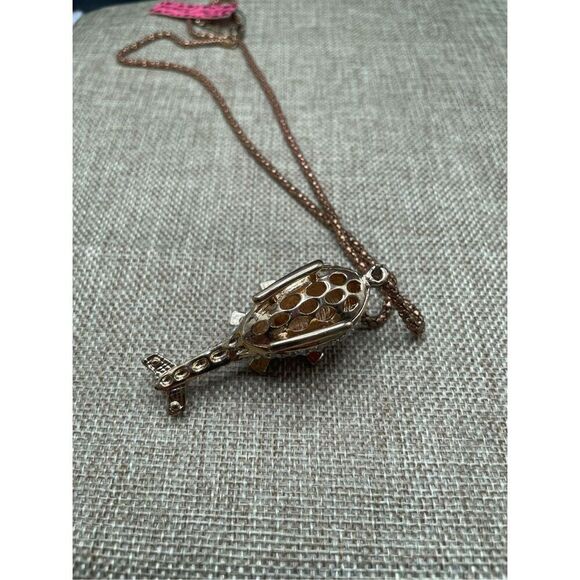 NWT BETSEY JOHNSON RHINESTONE HELICOPTER CHOPPER NECKLACE 3D & Propeller Spins - Picture 11 of 14